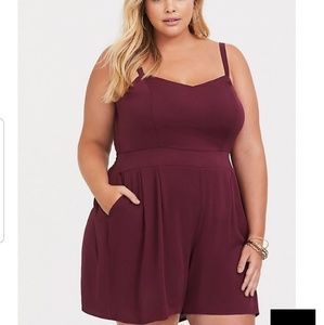 Torrid Burgundy Romper! Size 2!